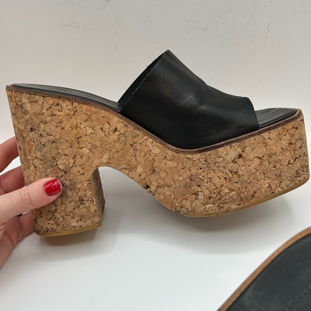 Jeffrey Campbell Black Cork Platform Sandals